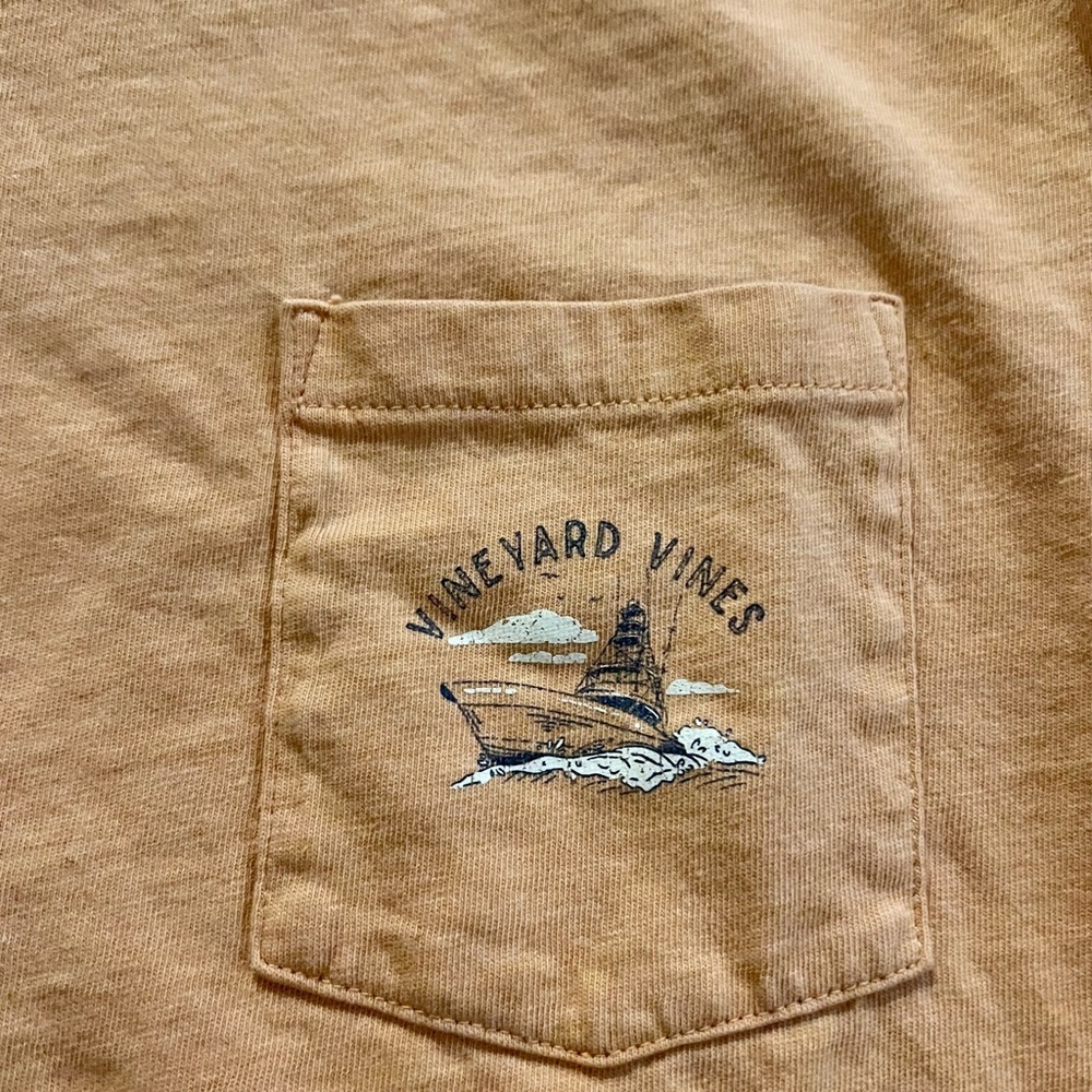 Vineyard Vines Youth XL Graphic Pocket Tee Peach Boat Design - Picture 4 of 5